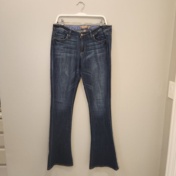 Paige Lou Lou Mid-Rise Flare Jeans Denim Blue - Size 30 - Picture 1 of 9